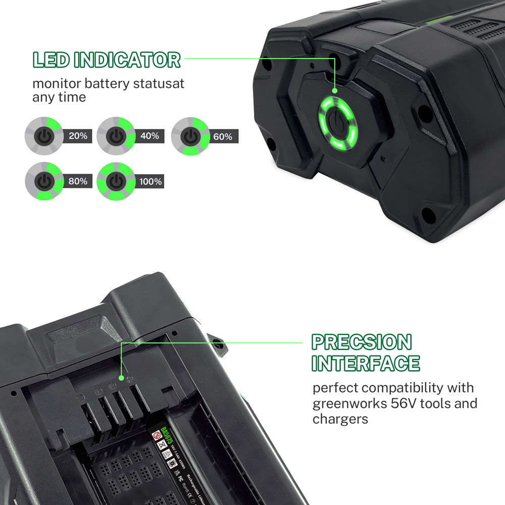 56V 5Ah 7.5Ah BA2800 Replacement for EGO 56V Battery BA2800 BA4200 Conpatible with EGO 56 Volt CS1604 CS1804 CS1403 HT2400 LB6504 Power Tools
