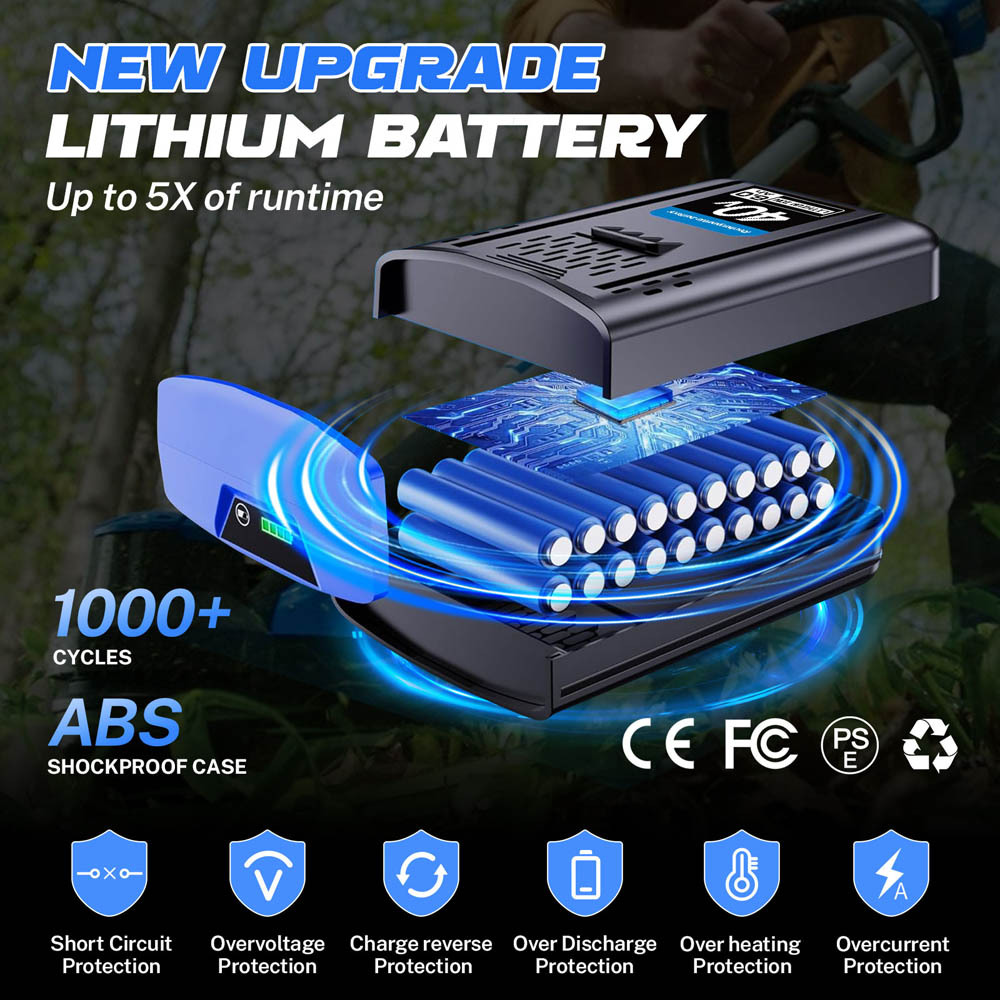 Replacement for Kobalt 40V Battery 6000mAh Compatible with Kobalt 40 Volt KB-540-06 KB440-06 KB240-06 Series Cordless Power Tool Batteries New Upgrade & Extended Runtime