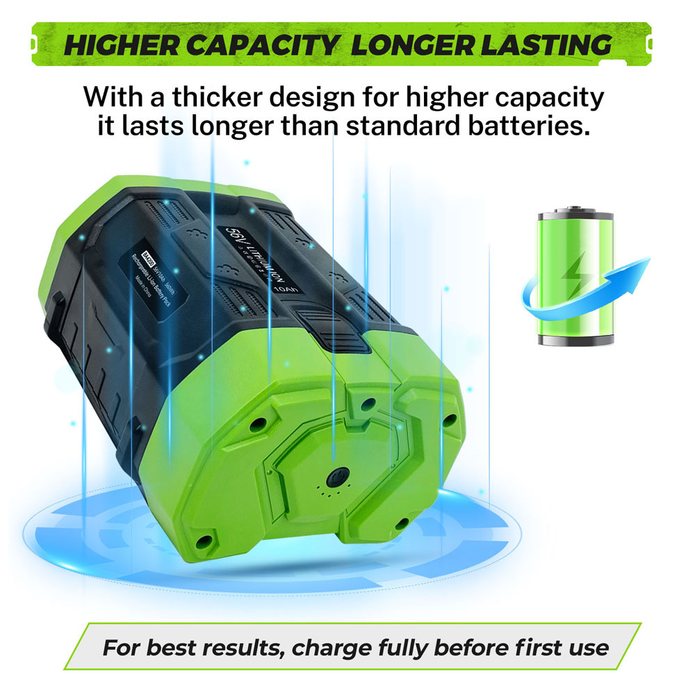 10.0Ah 56 Volt Lithium-Ion Battery Replacement for EGO 56V Battery 10000mAh Large Capacity BA2800 Lawn Mower Leaf Blower Weed Trimmer Weed Eater Power Tools