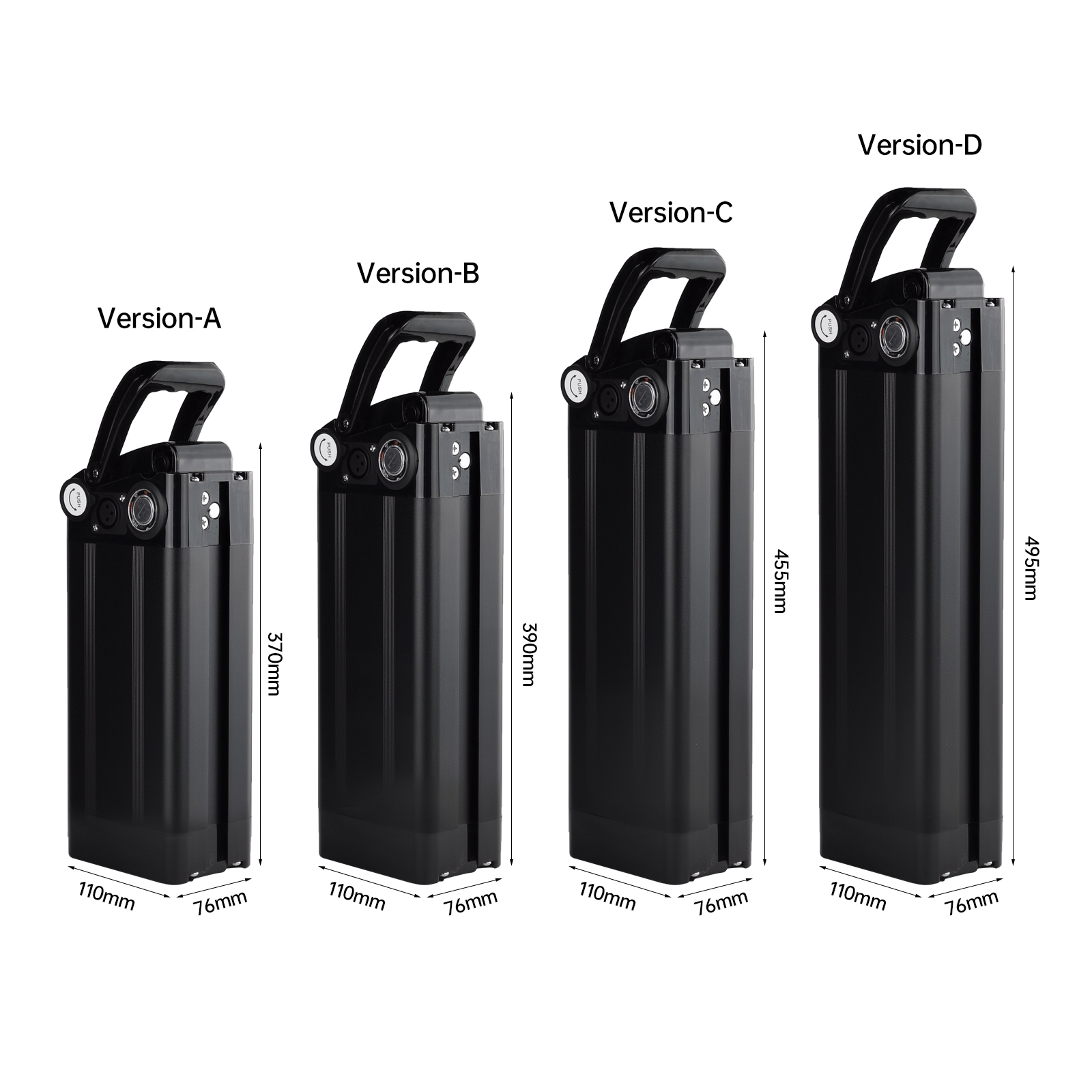 ShunTongDa 36V 48V 52V 21Ah Silver Fish Lithium ion Ebike Battery Seat Tube folding Bicycle Electric Bike/bicycle Battery for 250W 350W 500W 750W 1000W motor with 30A BMS Silverfish E Bike Batteries
