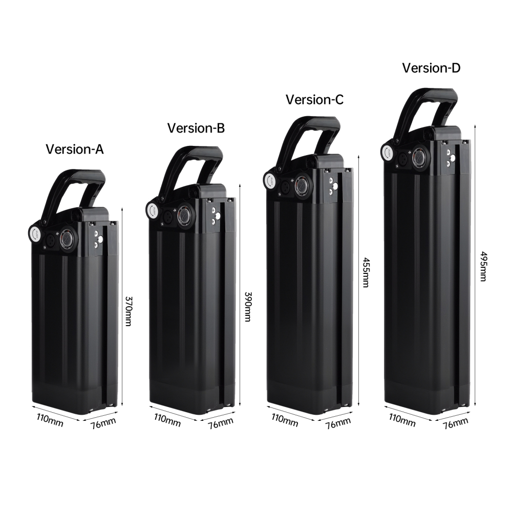 ShunTongDa 36V 48V 52V 21Ah Silver Fish Lithium ion Ebike Battery Seat Tube folding Bicycle Electric Bike/bicycle Battery for 250W 350W 500W 750W 1000W motor with 30A BMS Silverfish E Bike Batteries