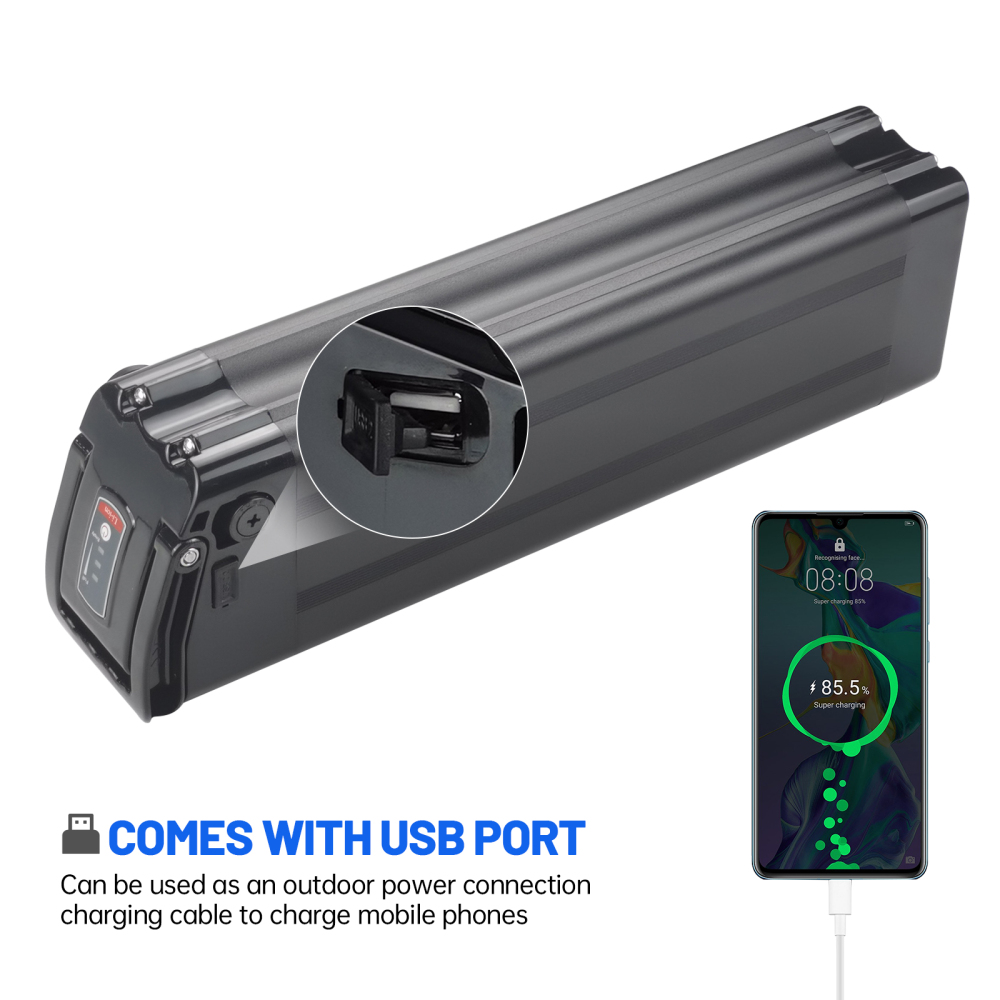 ShunTongDa 36V 48V 52V 21Ah Silver Fish Lithium ion Ebike Battery Seat Tube folding Bicycle Electric Bike/bicycle Battery for 250W 350W 500W 750W 1000W motor with 30A BMS Silverfish E Bike Batteries