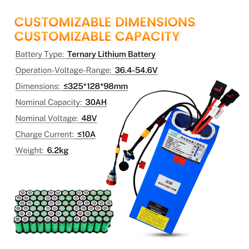 48V 30Ah Lithium Battery Powered by Samsung 21700 50S Cells (13S6P) Delivers Stable, Precise Power for Robot Lab Tests—150A Maximum Discharge Current, 100A Continuous Discharge, RS485 Communication