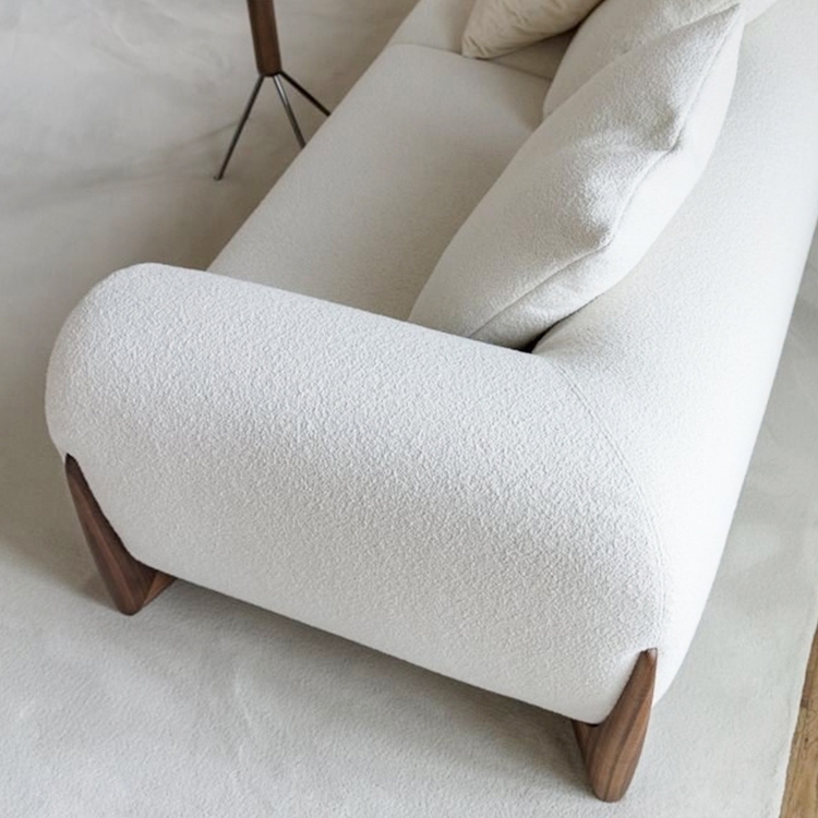 Designer Style - Softbay Sofa: Minimalist Apartment Shearling Fabric Upholstered Straight-Back Sofa