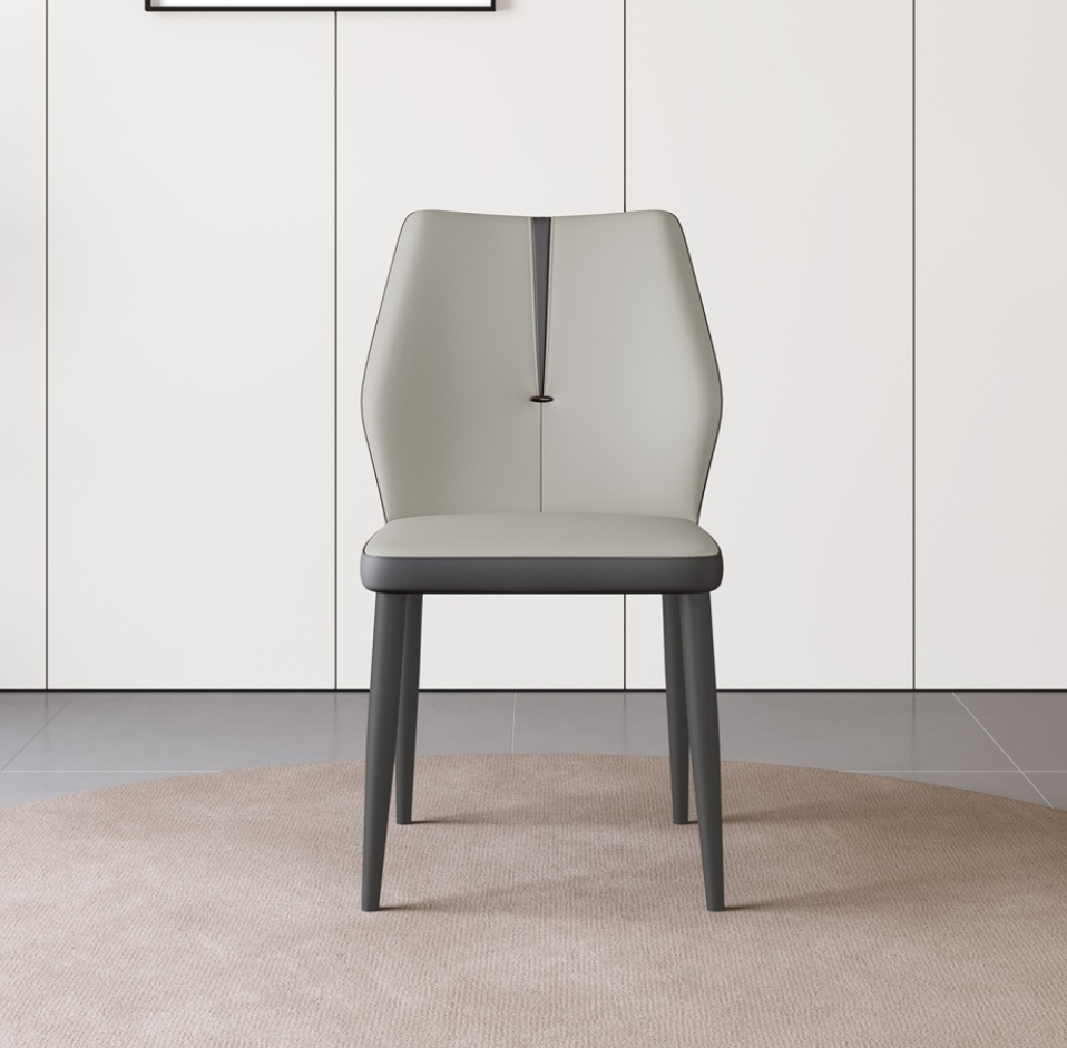 Italian minimalist restaurant cat scratch leather soft package dining chair minimalist style armless dining chair