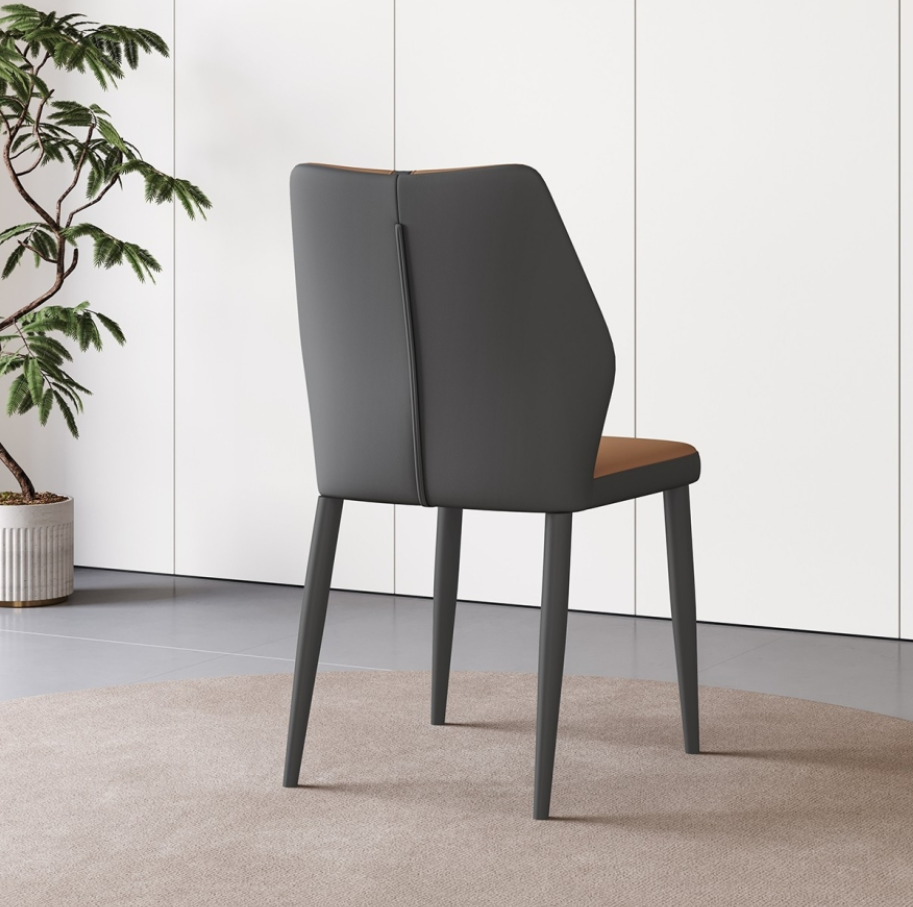 Italian minimalist restaurant cat scratch leather soft package dining chair minimalist style armless dining chair
