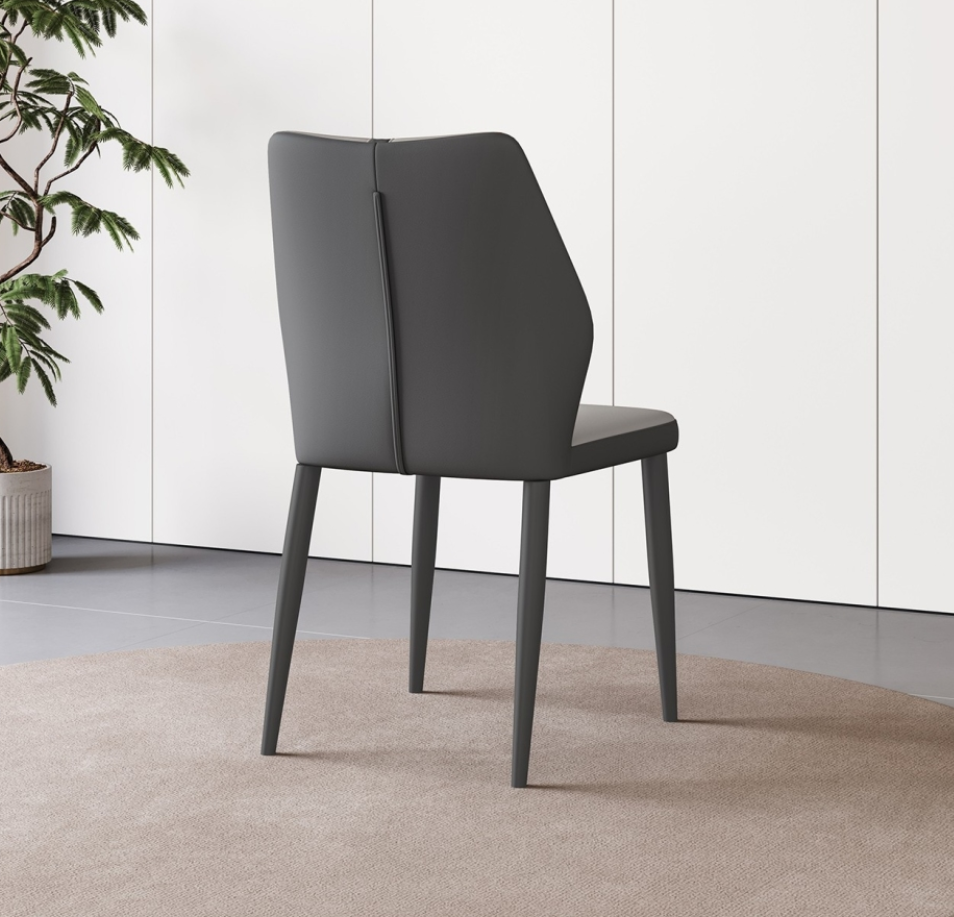 Italian minimalist restaurant cat scratch leather soft package dining chair minimalist style armless dining chair