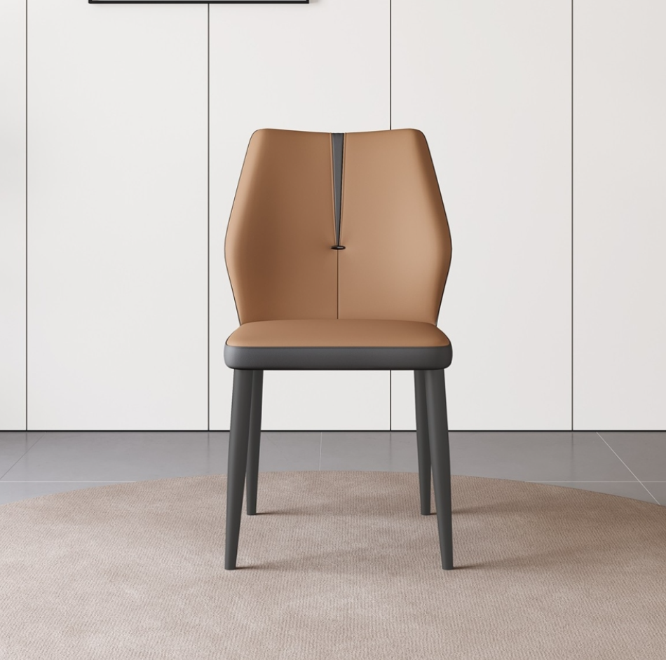 Italian minimalist restaurant cat scratch leather soft package dining chair minimalist style armless dining chair