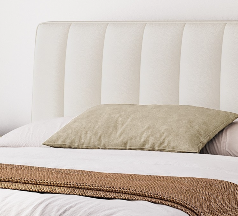 Modern minimalist cream style soft pack bed