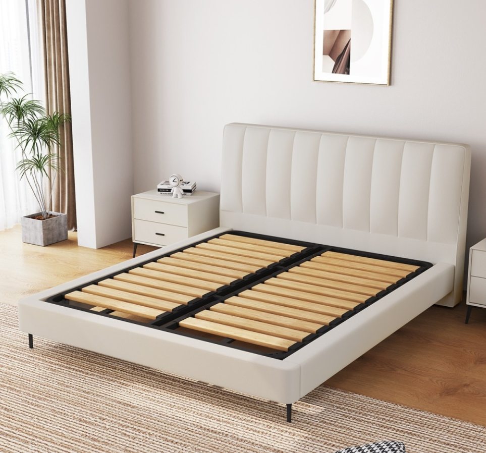 Modern minimalist cream style soft pack bed
