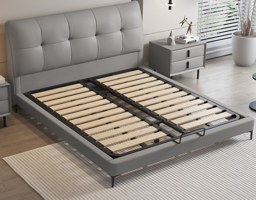 Modern minimalist soft bed, creating a warm bedroom experience