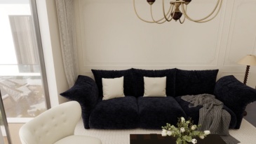 Petal sofa with personalized design, adjustable armrests, minimalist chenille fabric, internet famous irregular corner sofa