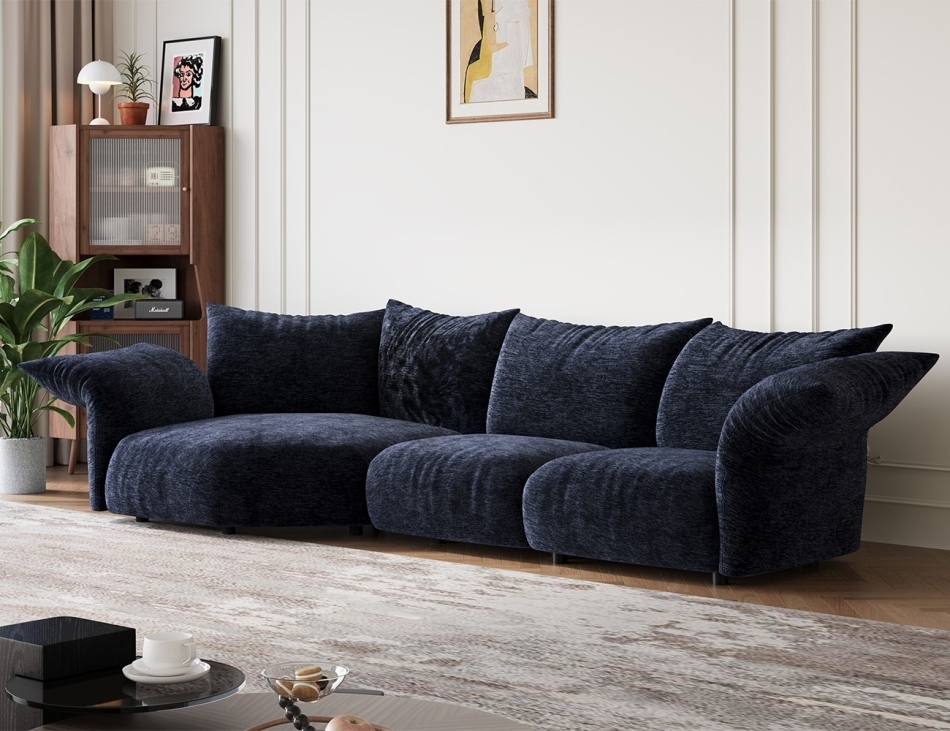 Petal sofa with personalized design, adjustable armrests, minimalist chenille fabric, internet famous irregular corner sofa