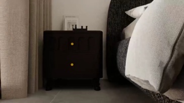Rubber wood bedroom bedside storage cabinet