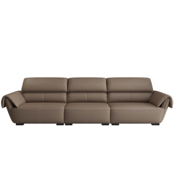 Italian minimalist leather sofa: minimalist texture, creating a comfortable living room area