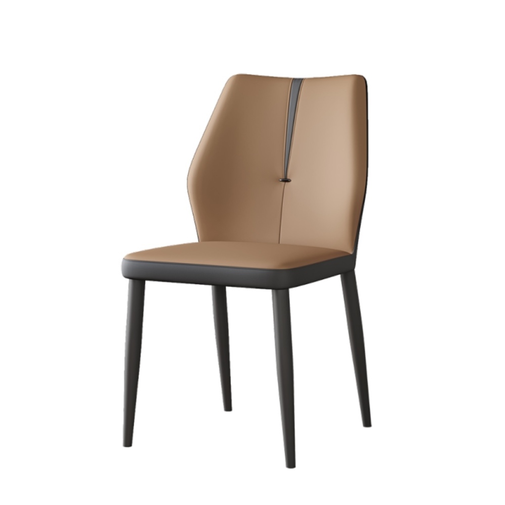 Italian minimalist restaurant cat scratch leather soft package dining chair minimalist style armless dining chair
