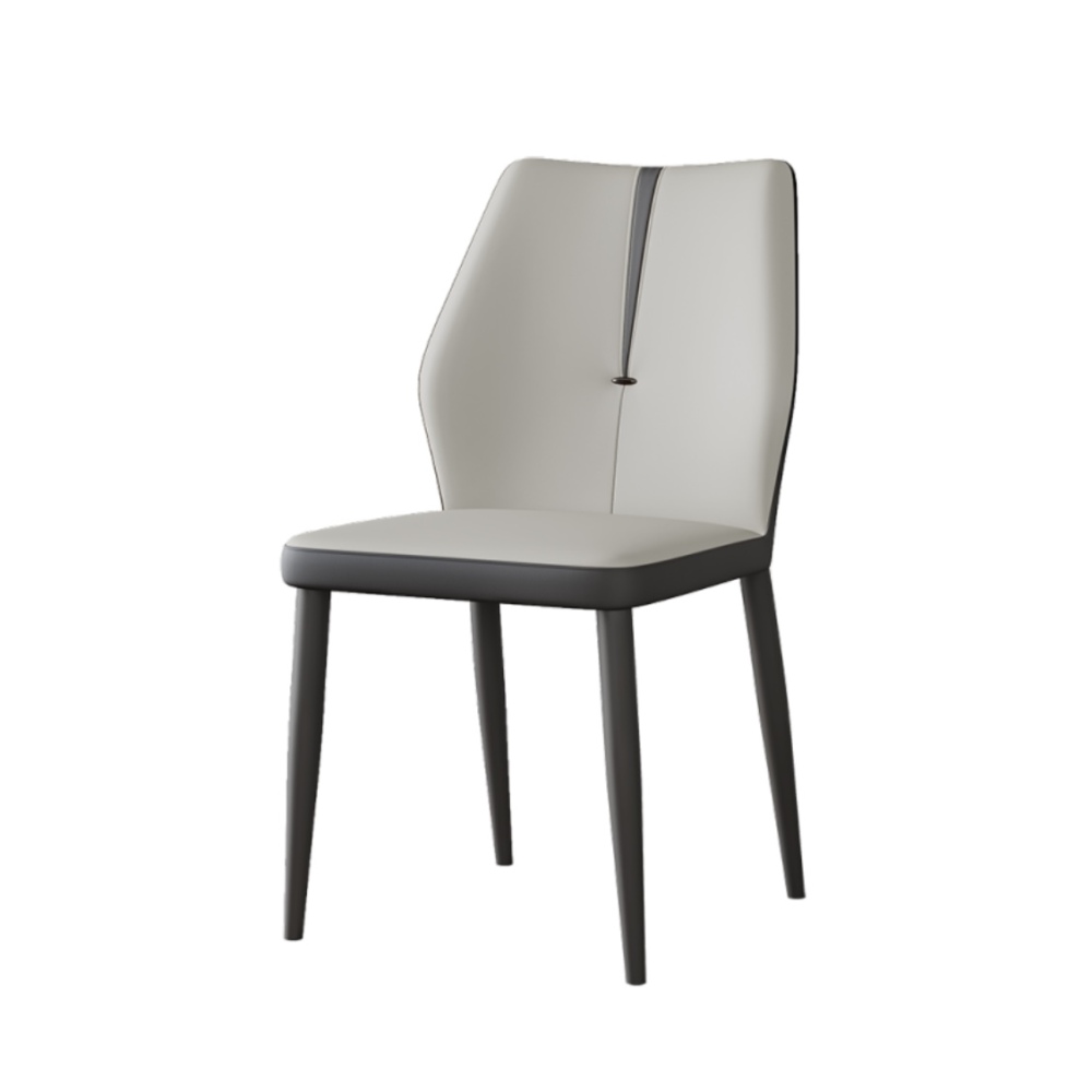 Italian minimalist restaurant cat scratch leather soft package dining chair minimalist style armless dining chair
