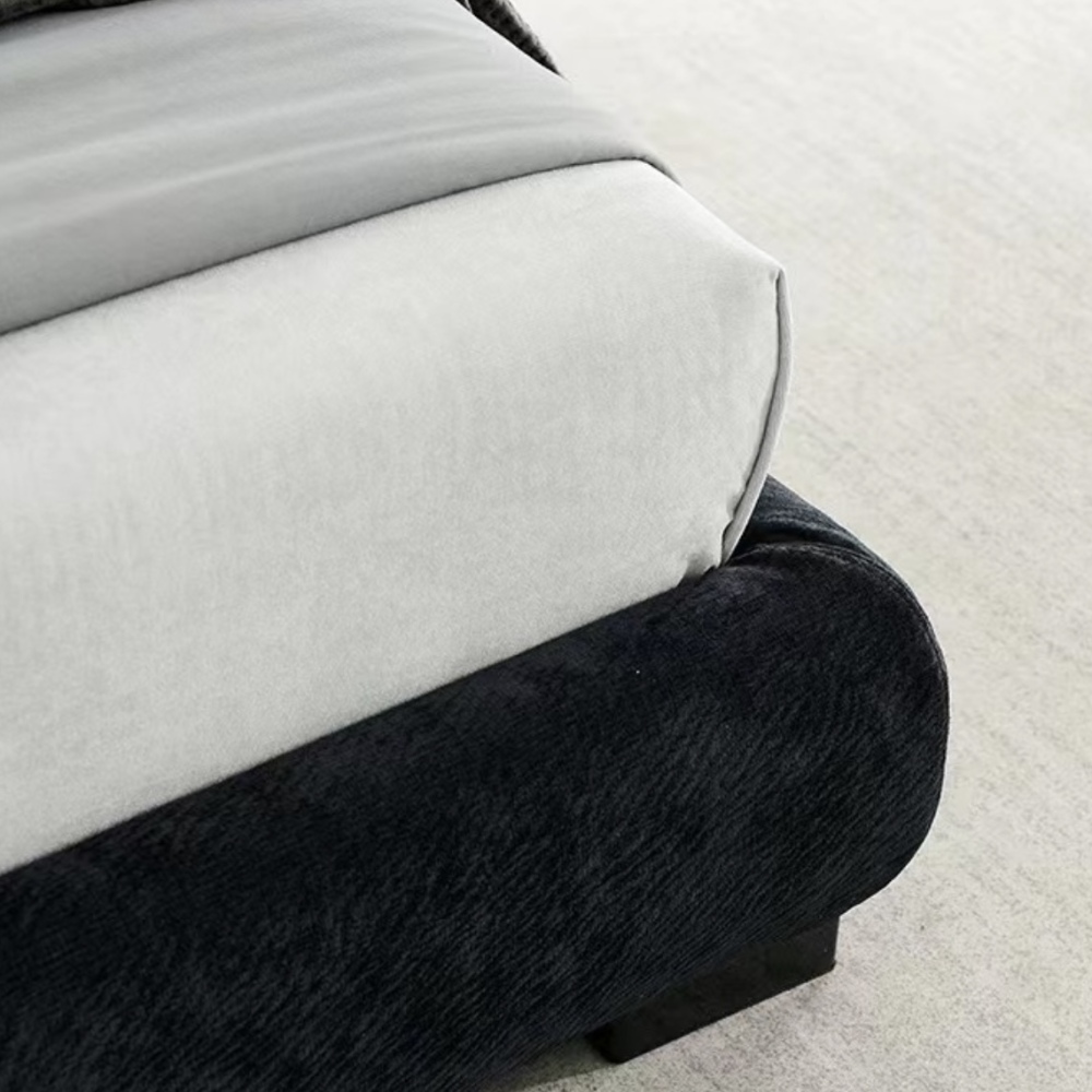 Minimalist velvet floor standing functional double bed