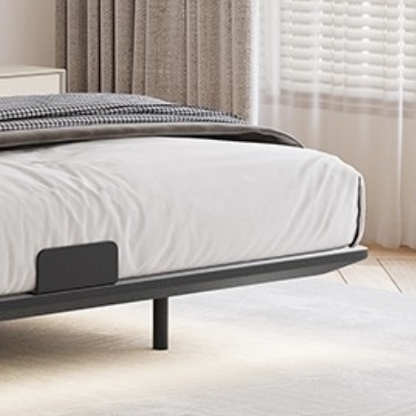Simple and comfortable lychee patterned top layer yellow cowhide bed carbon steel structure edge bed