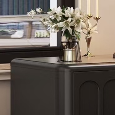 Rubber wood bedroom bedside storage cabinet