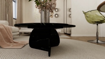 Black Rose Marble Alien Coffee Table