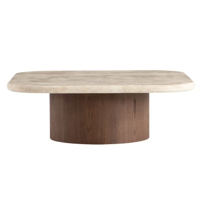 Square desktop marble coffee table