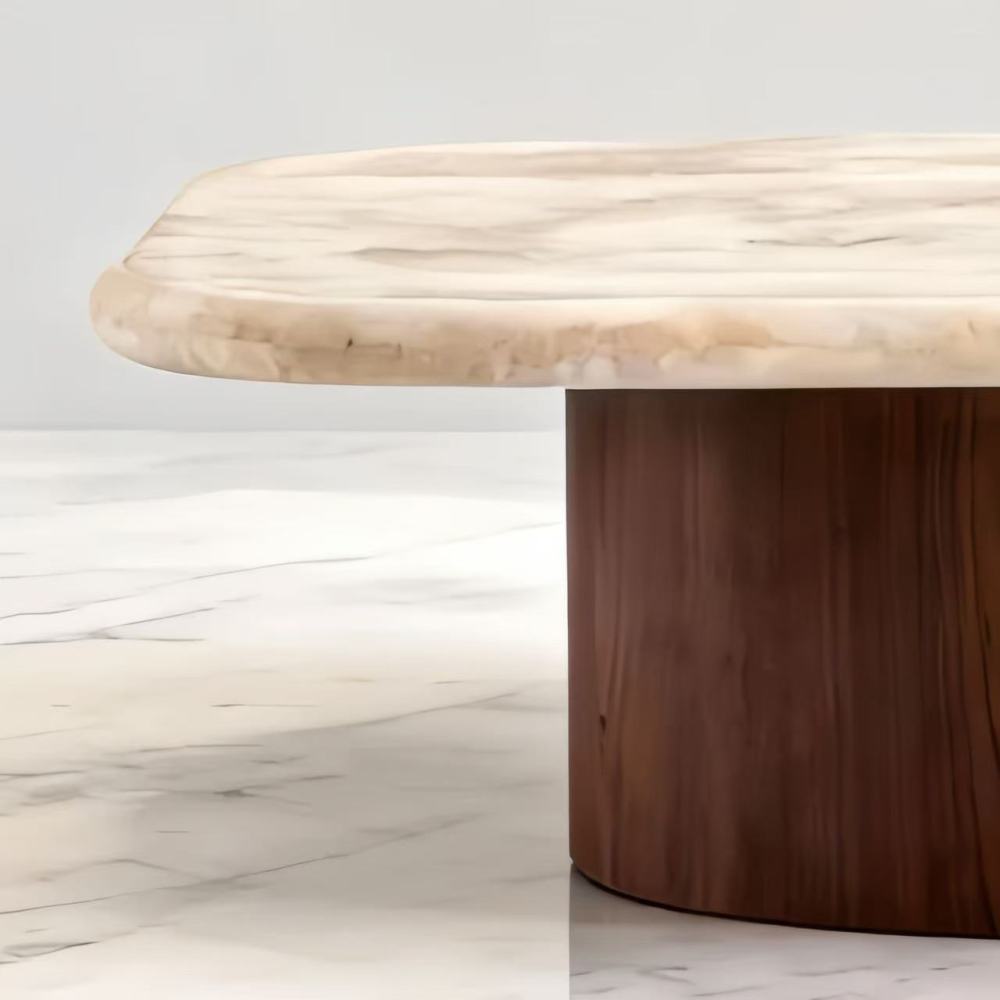 Square desktop marble coffee table
