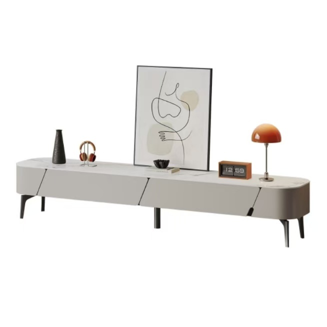 Modern minimalist high foot TV cabinet