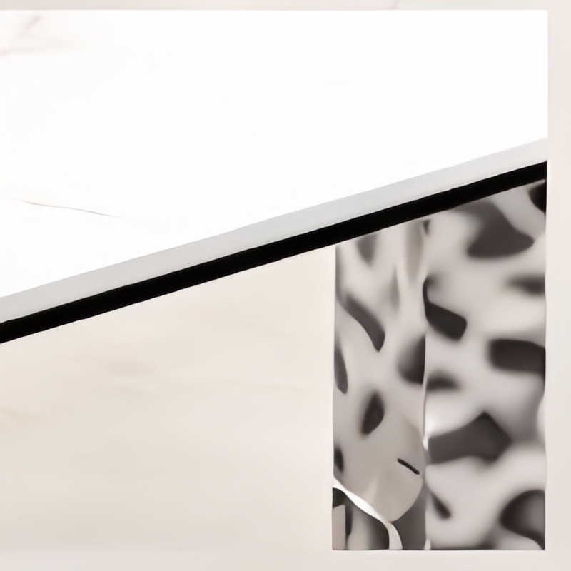 Extremely simple rock slab dining table: fusion of metal bracket and natural texture