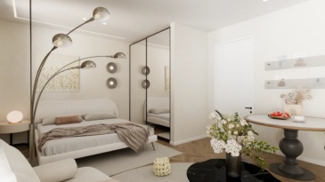 Soft bag high foot leather bed: a gentle footnote to modern minimalist bedrooms