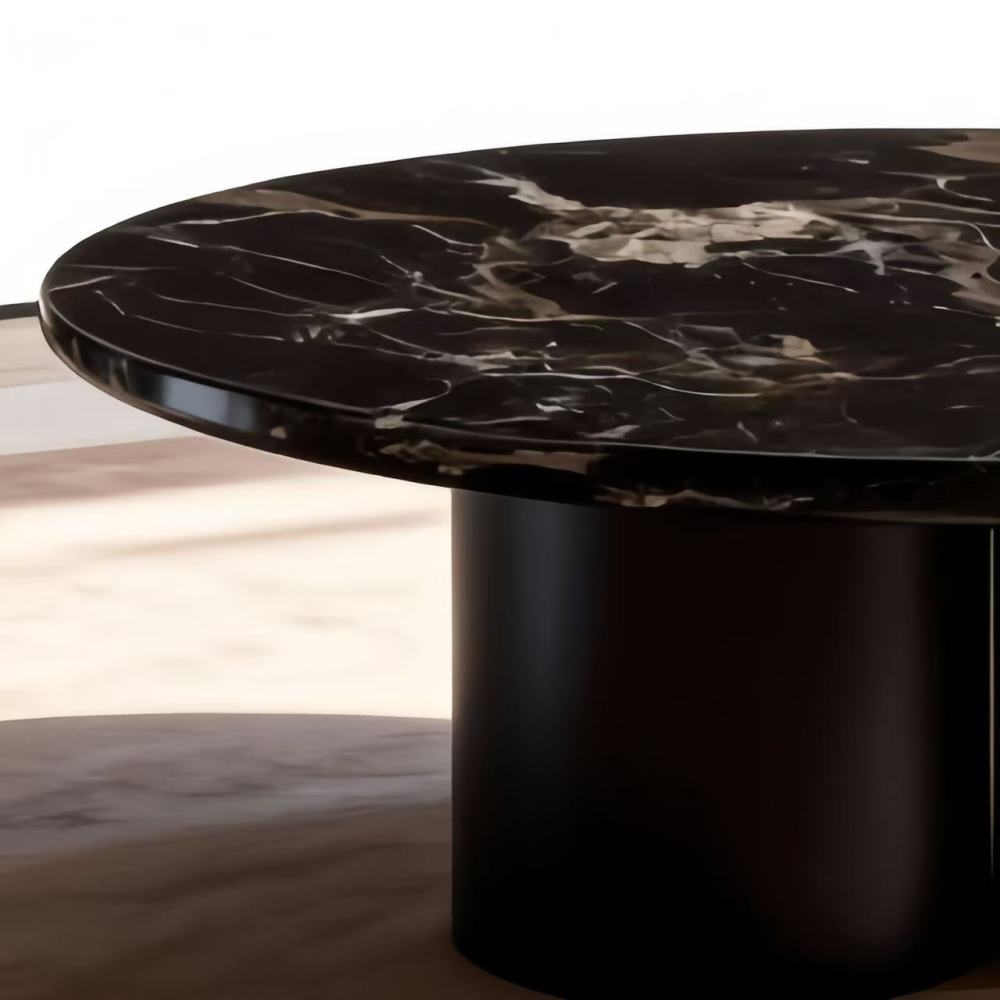Marble textured coffee table: collision of natural texture and modern design