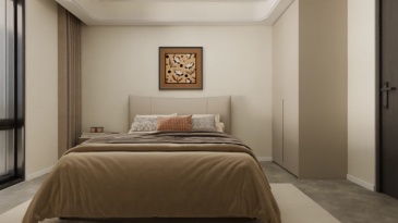 Mibai soft bag leather bed: Italian minimalist master bedroom space