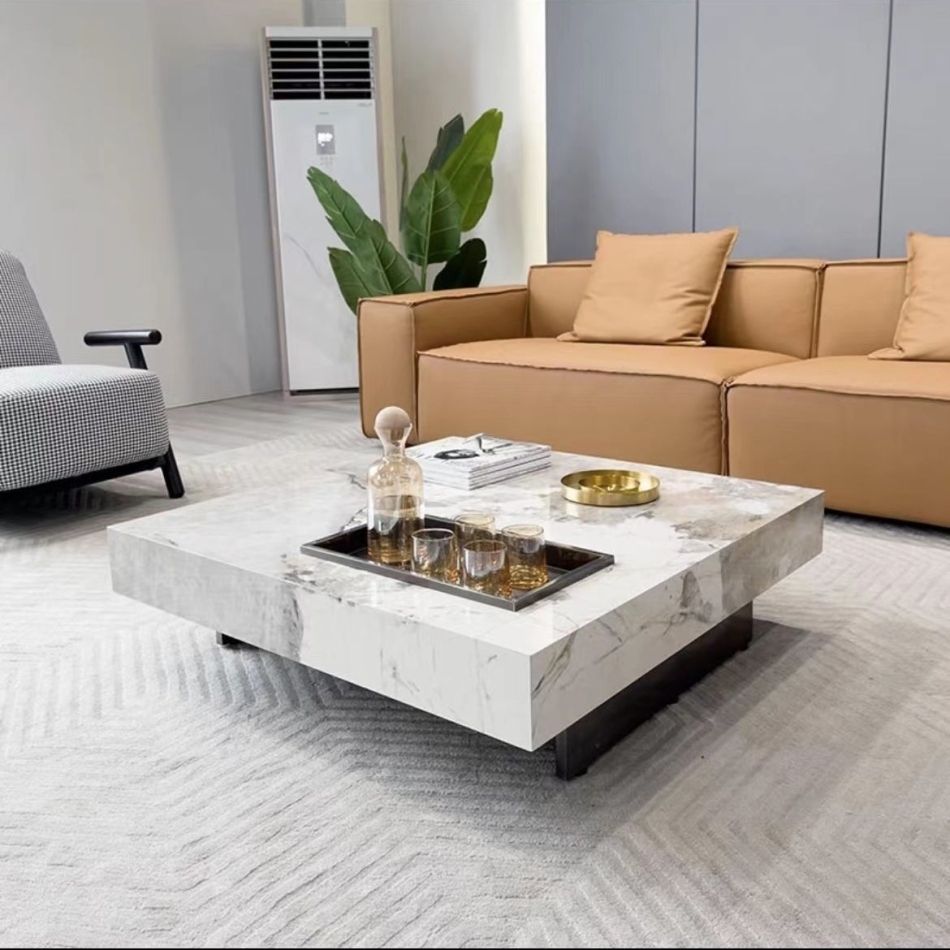 Rock coffee table: the texture focus of minimalist space
