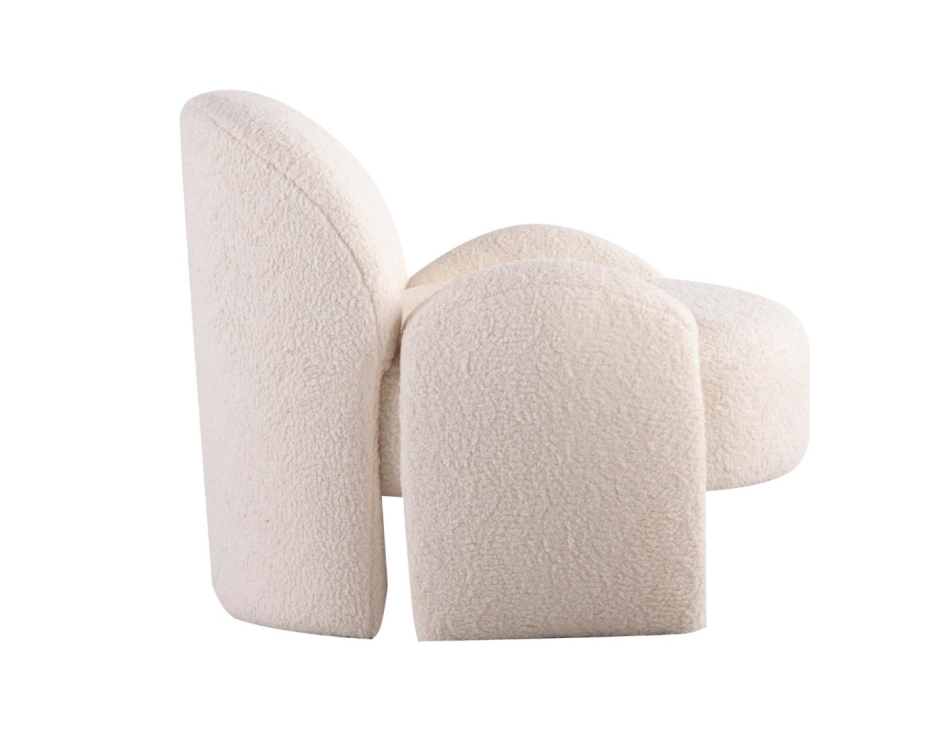 Mi white plush single sofa chair