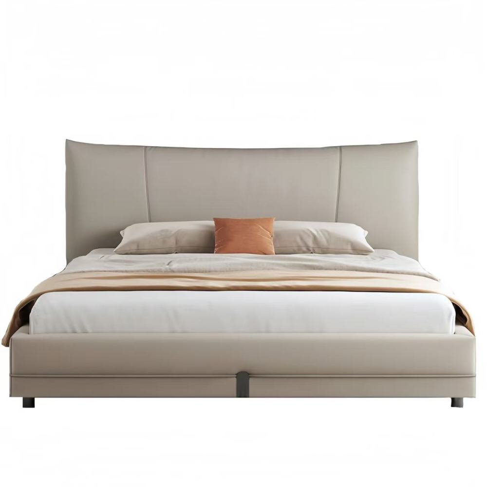 Mibai soft bag leather bed: Italian minimalist master bedroom space