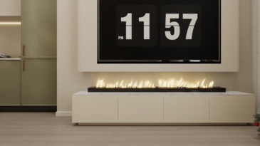 Cream Wind Rock Panel TV Cabinet: A Gentle Encounter of Minimalist Lines and Artistic Decoration