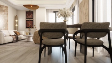 Embrace of curved armrests: a dining chair that combines comfort and aesthetics