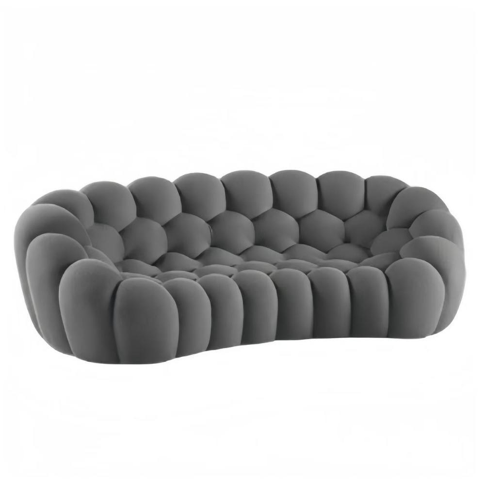 Italian minimalist football sofa: a lazy space outlined by curved lines