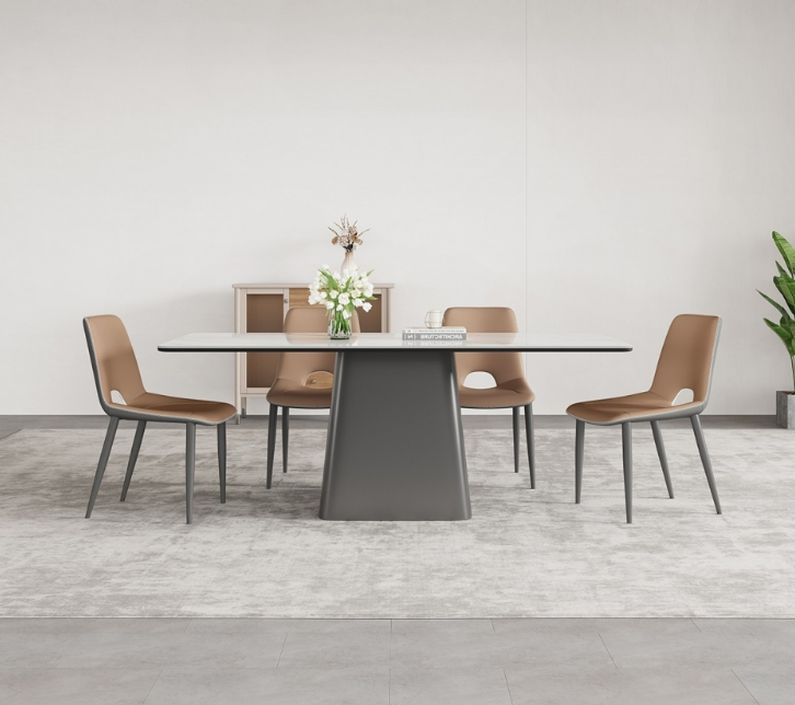 Rock dining table: the fusion of minimalist lines and practical aesthetics