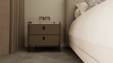 Soft leather bedside table: a bedroom accessory that combines touch and aesthetics