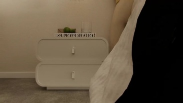 Modern minimalist bedside table: double drawer design, light luxury feeling fully pulled up