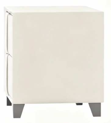 Minimalist double drawer bedside cabinet: collision of leather soft package and solid wood frame