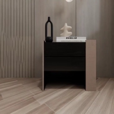 Grey black contrasting double drawers: the storage aesthetic of modern bedrooms