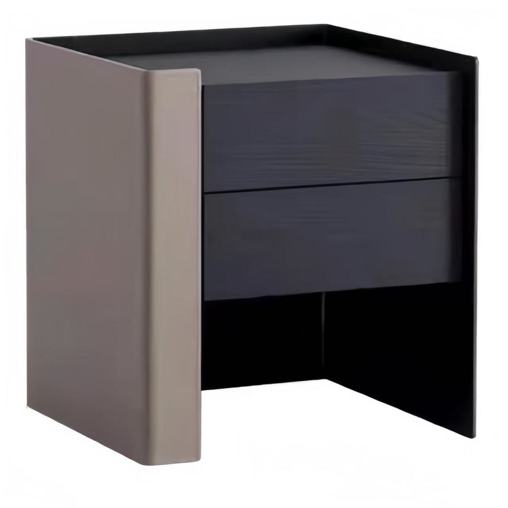 Grey black contrasting double drawers: the storage aesthetic of modern bedrooms