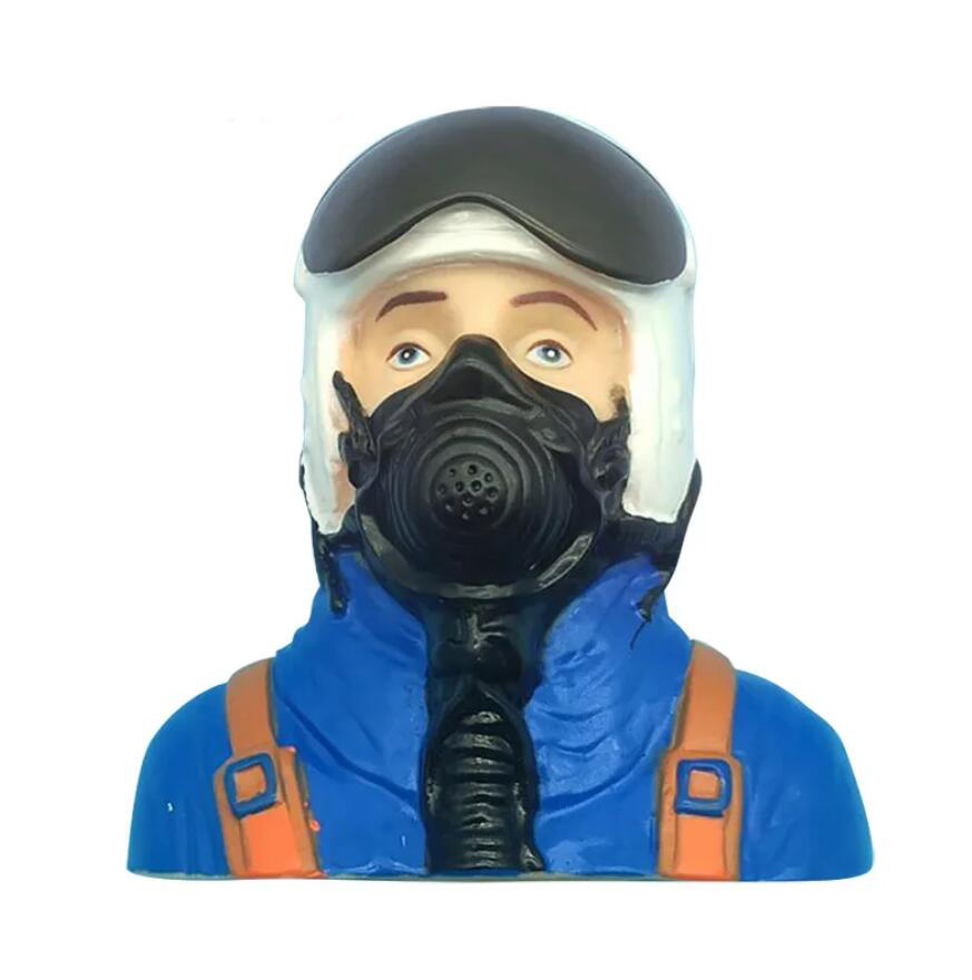 1 Pc 1/6 Scale Pilots Figures Toy Model Pilot With Gas Mask For RC Plane Accessories Hobby Color Blue