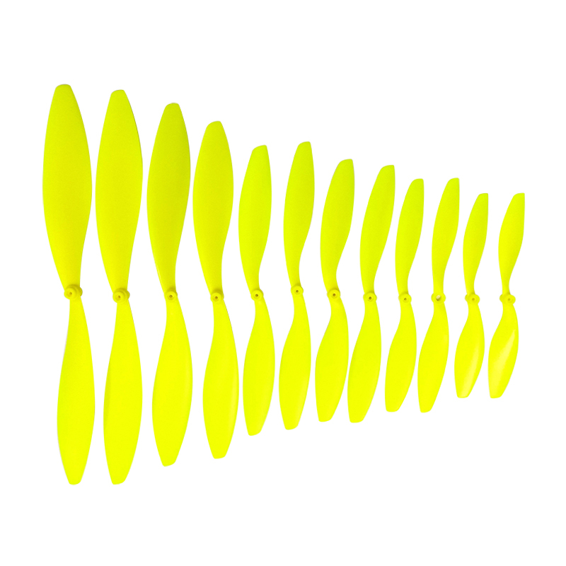 10Pcs Electric Motor Propeller 8043/8060/9047/9048/9070/1047/1080/1147/1180/1280/1365/1410/1575 For RC Airplane Yellow Color