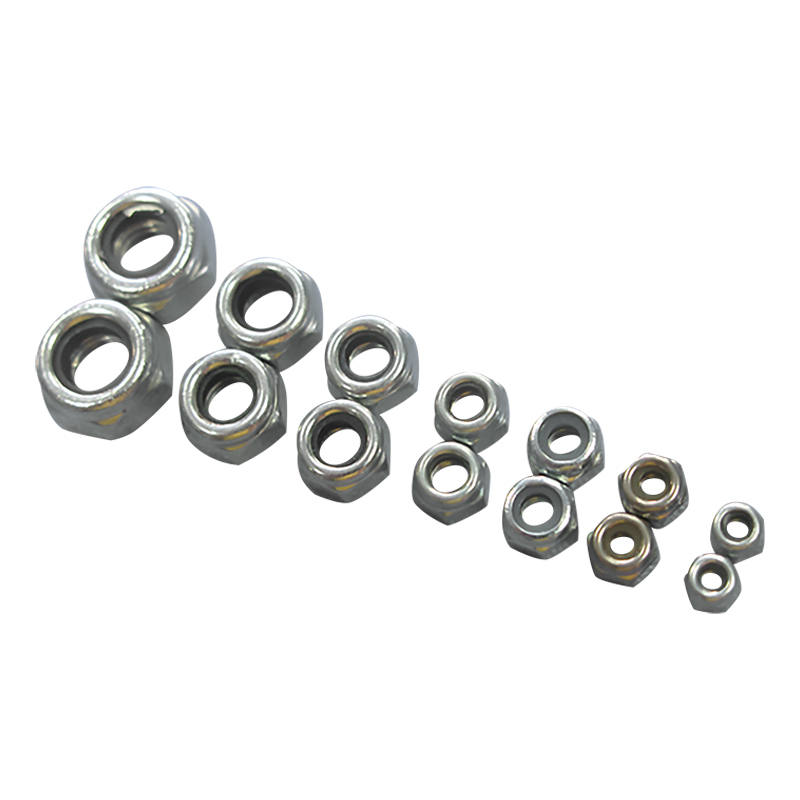 50Pcs M2.5‑M6 Metric Nylock Lock Nuts Nickel & Black Nylon Insert Self‑Locking Thread Fasteners For RC Aircraft Model Component Fixing