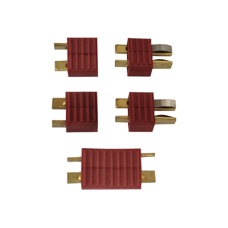 2Pairs T‑Style Power Plugs With End Grip Gilt / Antiskid / Mini Connectors For RC Model Aircraft Lipo Battery Power Wiring Accessories