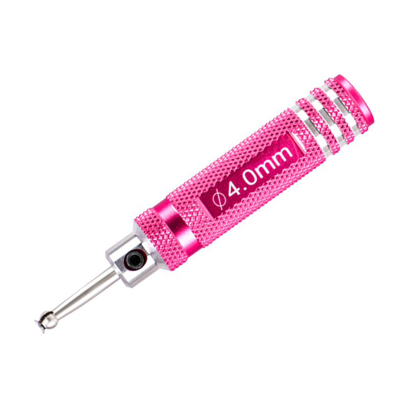 1Pc CNC Aluminum Handle Stainless Steel Hole Reamer Ball Link Expander Screwdriver RC Model Repair Tool 4.0/4.7/5.7/6.7mm Pink