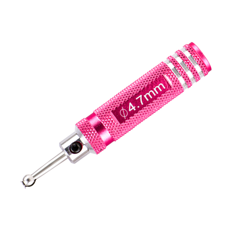 1Pc CNC Aluminum Handle Stainless Steel Hole Reamer Ball Link Expander Screwdriver RC Model Repair Tool 4.0/4.7/5.7/6.7mm Pink